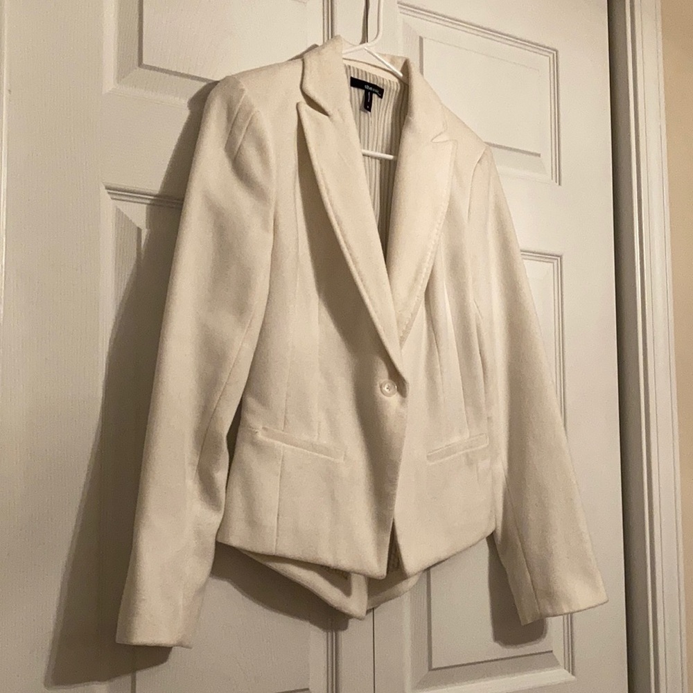 She Said… White Fitted Tuxedo-Like Suit Jacket